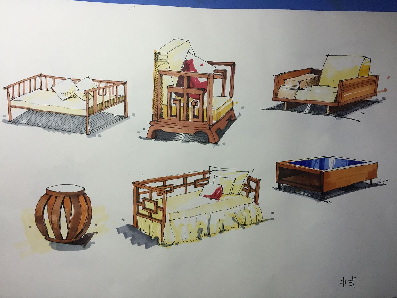 室内设计手绘进阶 从单体家具到空间整体——以Lilyseven27作品为例